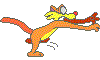 running cartoon cat